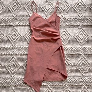 Light Pink Asymmetrical Mini Dress